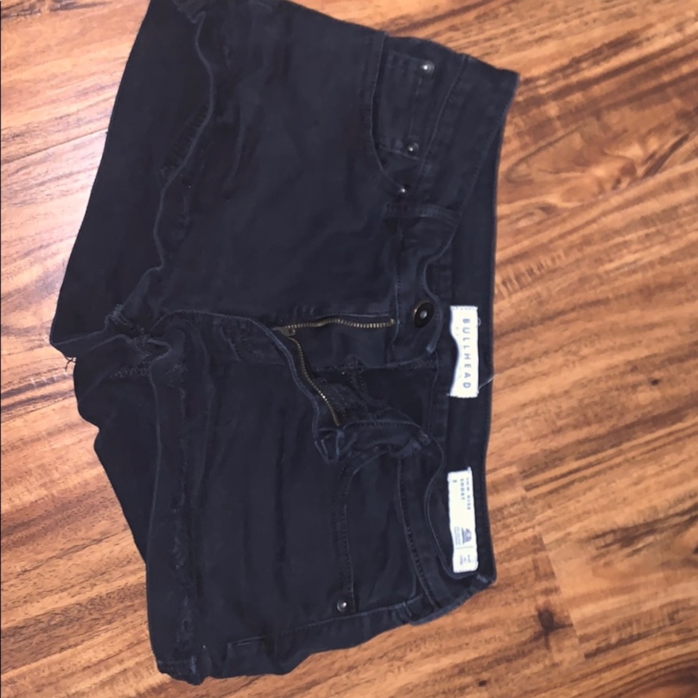 black denim shorts